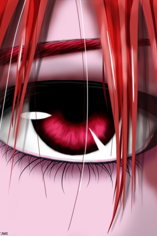 Девушка аниме с красными волосами