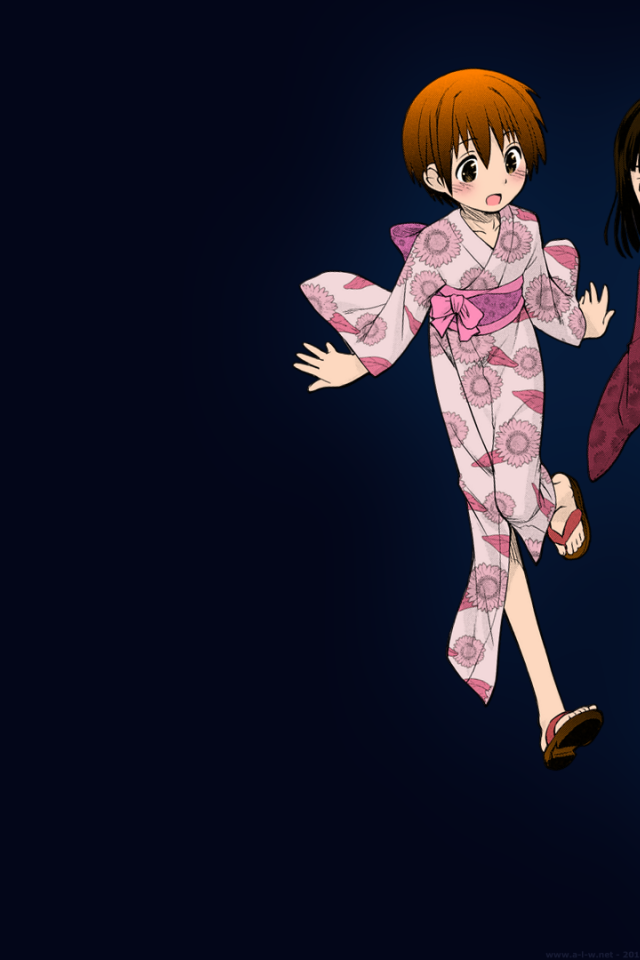 Девушки аниме в кимоно