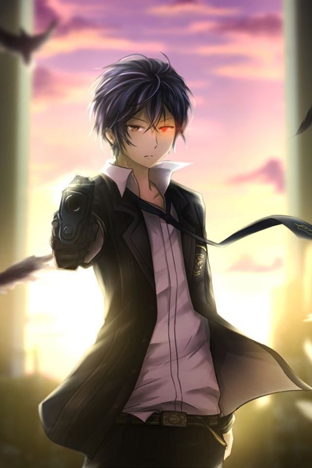 Герой аниме среди воронов