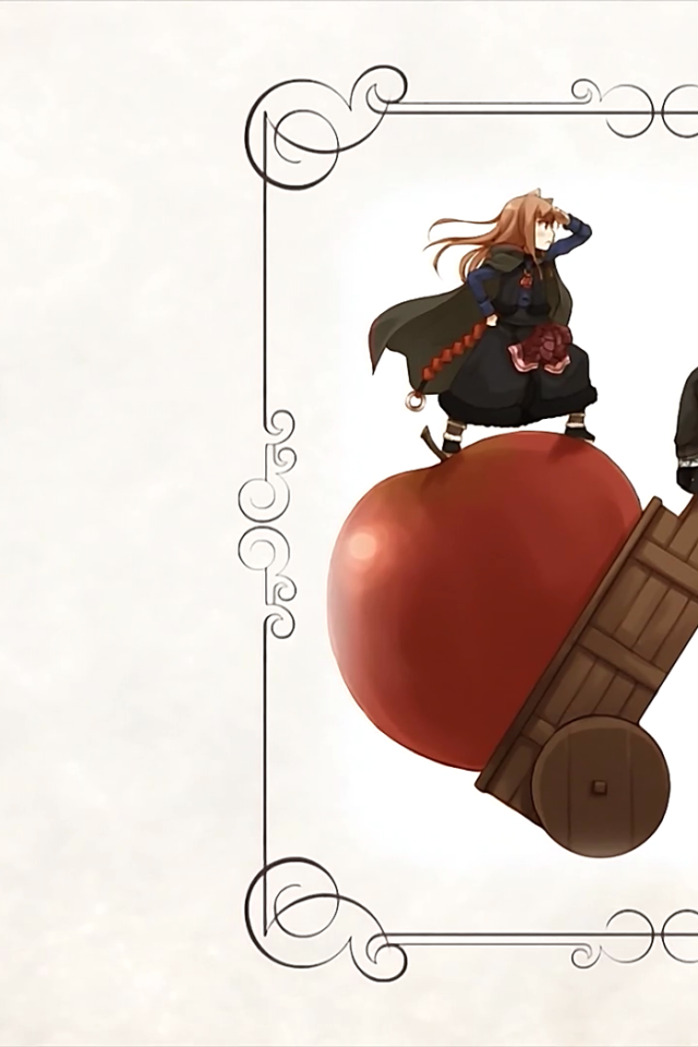 Яблоко на телеге в аниме Волчица и пряности