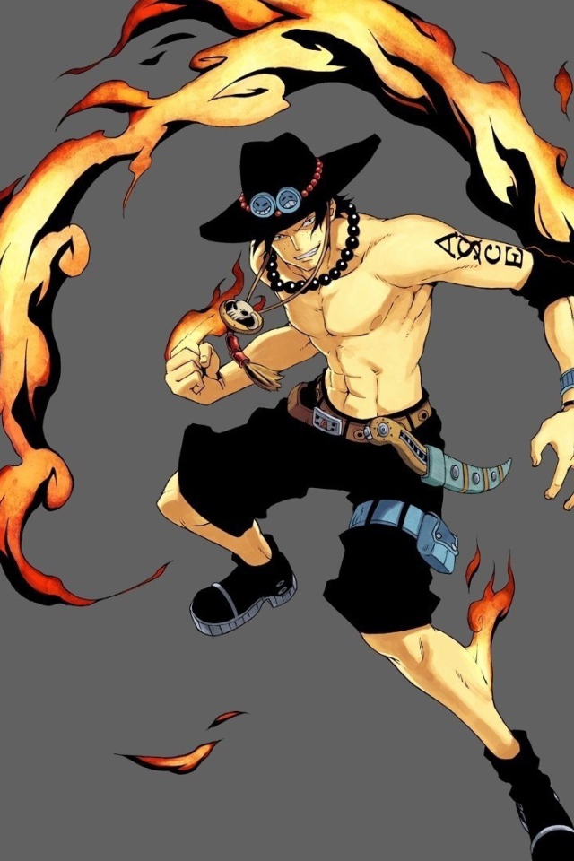 Пламенный герой аниме Портгас Д. Эйс