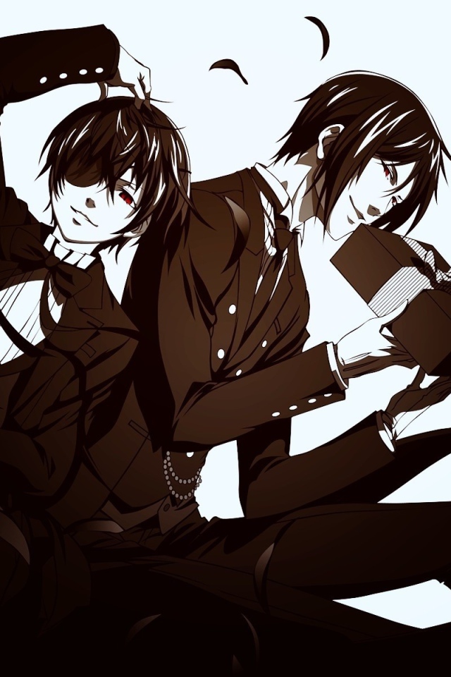 Черно белые герои аниме Тёмный дворецкий