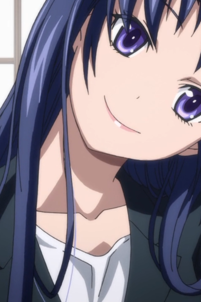 Девушка брюнетка в аниме Моя кузина - инопланетянка