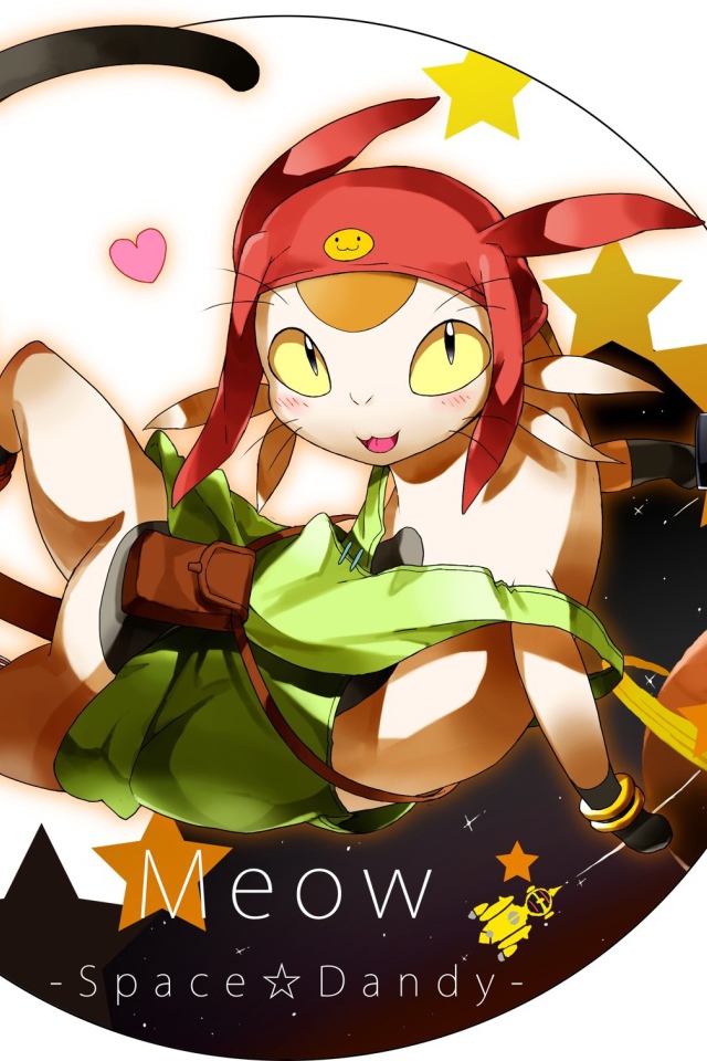 Милый кот из аниме Космический Денди