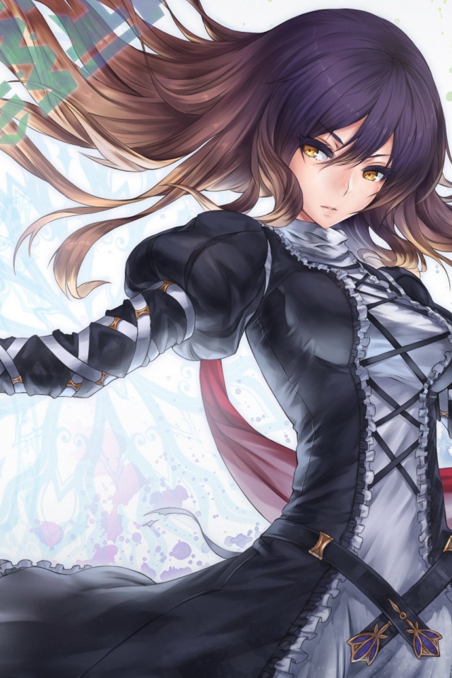 Темноволосая героиня аниме Touhou Project