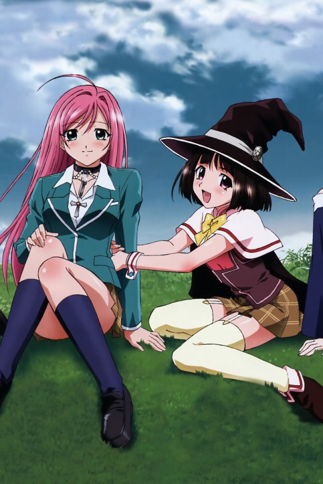 Девушки подружки в аниме Крестик + Вампир