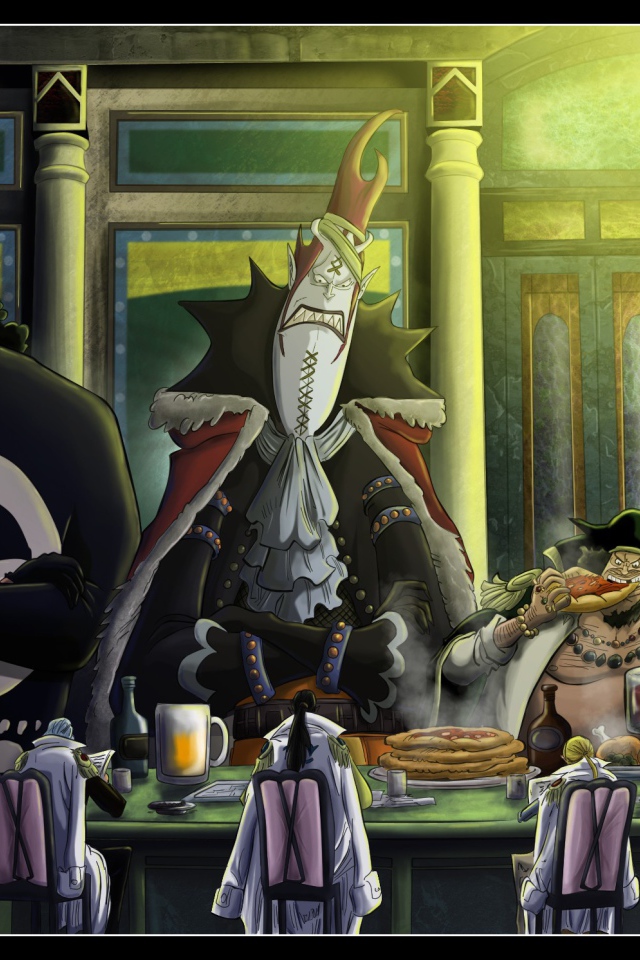 Великаны за столом в аниме Большой куш