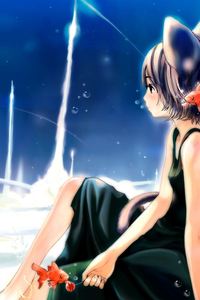 Девушка кошка в подводном мире, аниме