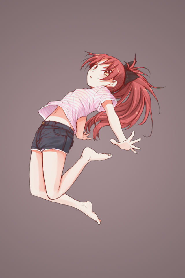 Девочка на сером фоне, аниме Девочка-волшебница Мадока