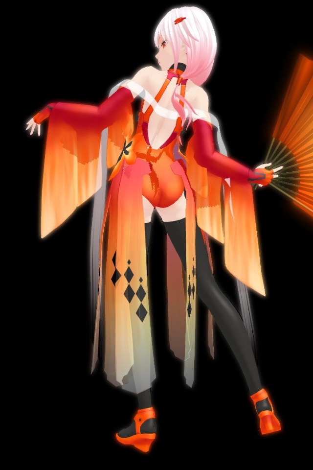 Девушка с веером в аниме Guilty Crown