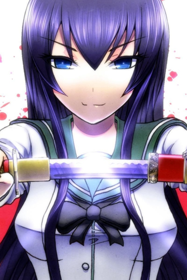Девушка с катаной в аниме Highschool DxD