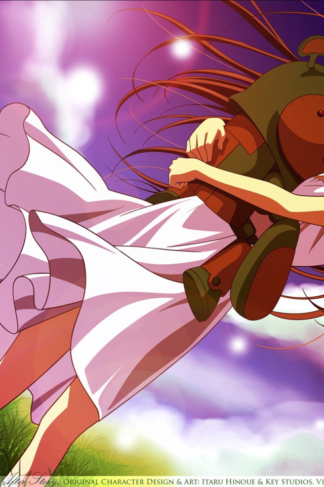 Девочка с игрушкой в аниме Кланнад