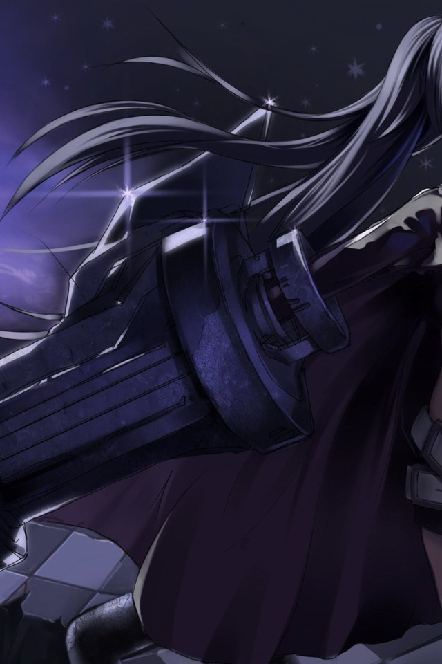 Девушка с большим оружием в аниме Black Rock Shooter