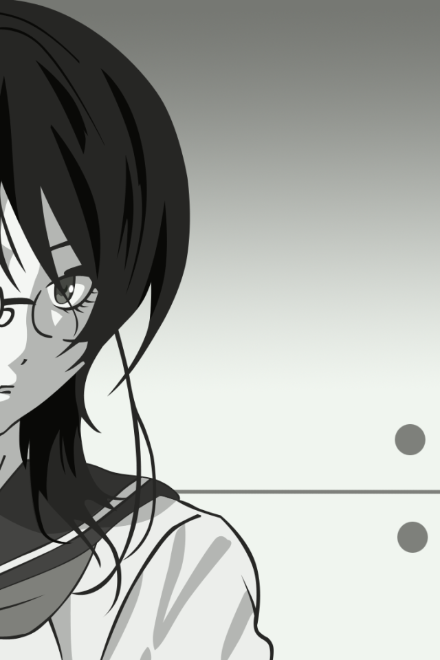 Девушка в очках в аниме Sayonara Zetsubou Sensei