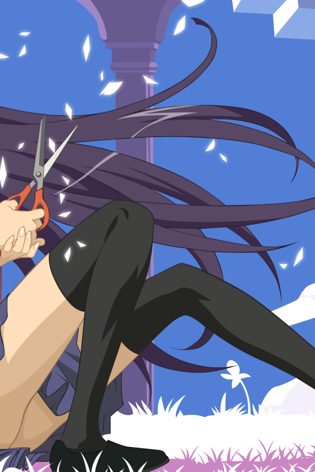 Девушка с ножницами в аниме Bakemonogatari