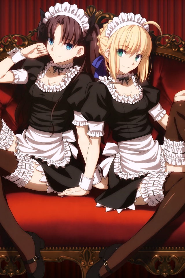 Девушки горничные в аниме Ночь прибытия