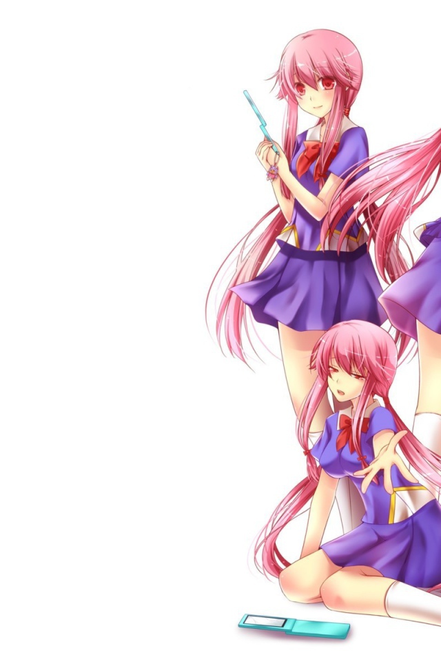 Девушки на белом фоне, аниме Яндере