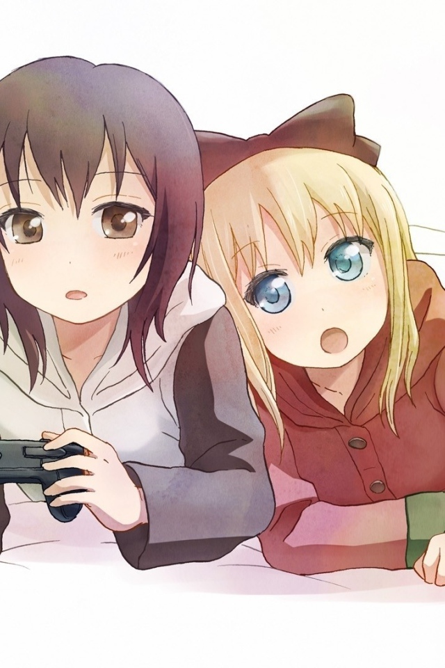 Девушки играют в видеоигры в аниме Юру юри