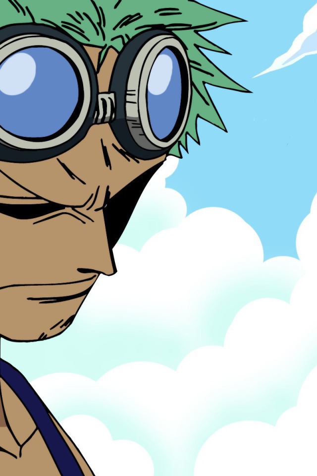 Зеленоволосый персонаж аниме Большой куш в очках