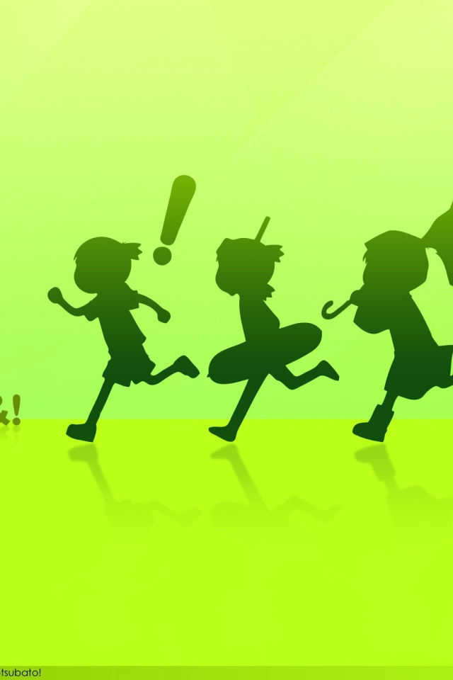 Зеленые силуэты персонажей аниме