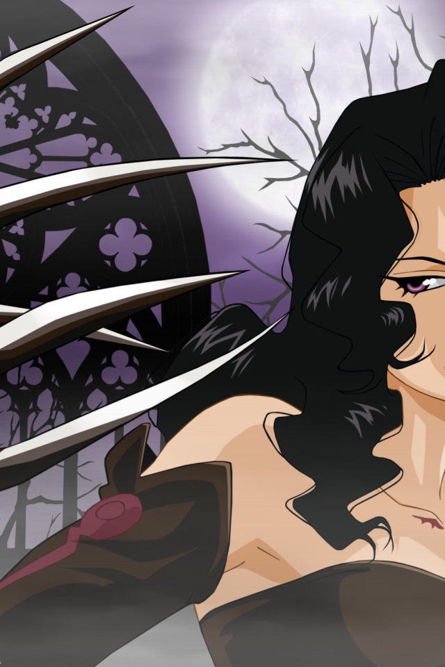 Черноволосая ведьма из аниме