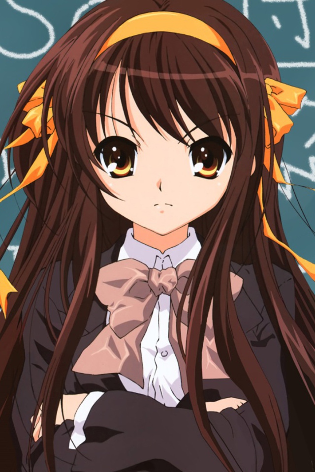 Харухи Судзумия у школьной доски