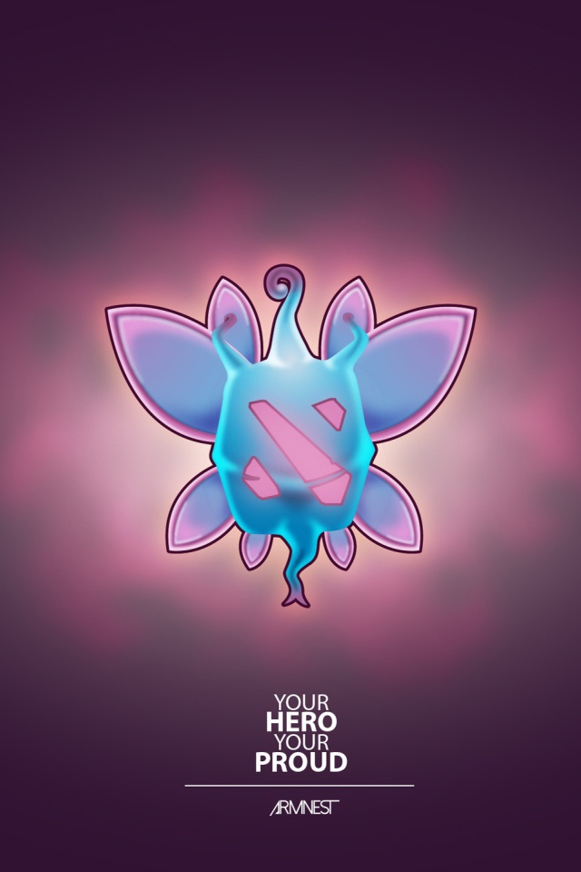 Герой аниме, фиолетовый фон