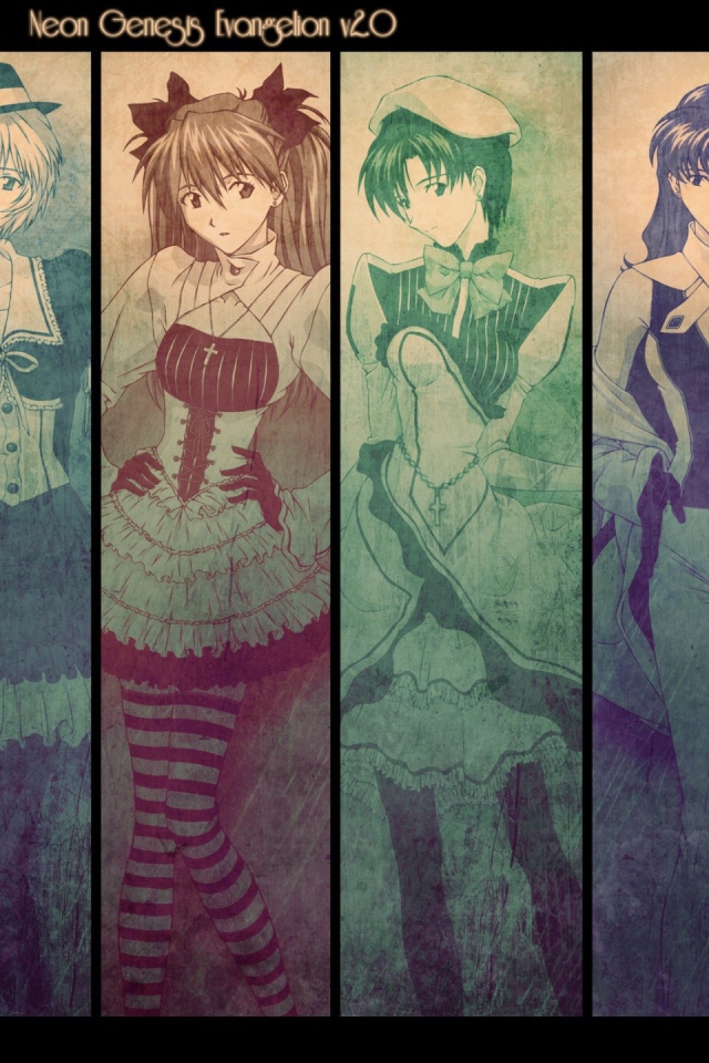 Изображение девушек из аниме Neon Genesis Evangelion
