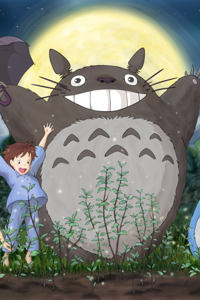 Радостные герои аниме Мой сосед Тоторо