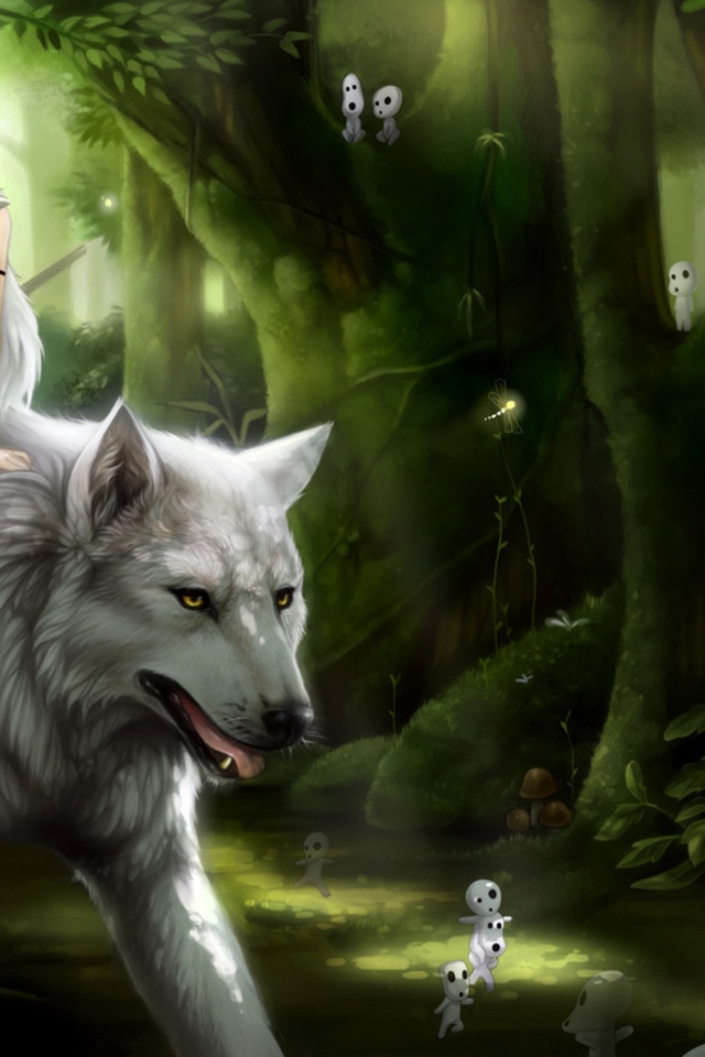 Красная шапочка на волке аниме