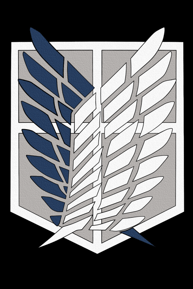 Логотип из аниме Атака Титанов на черном фоне