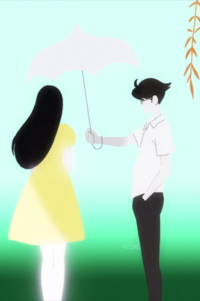 Парень и девушка в аниме The Tatami Galaxy