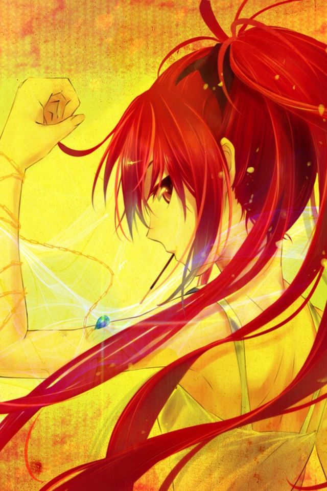 Могучая красноволосая девушка аниме