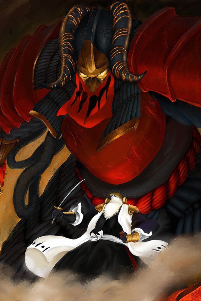 Монстр с рогами из аниме Bleach