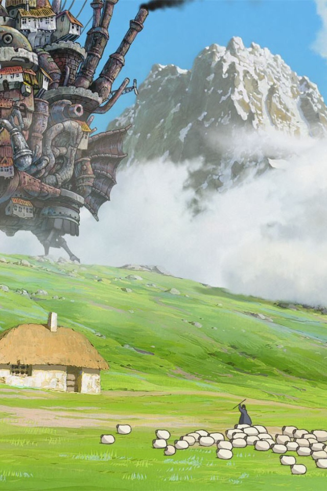 Горная деревушка в аниме Ходячий замок