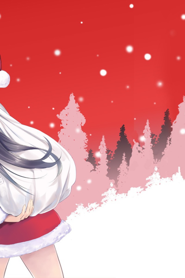 Новогодняя аниме девушка, автор Coffee-Kizoku