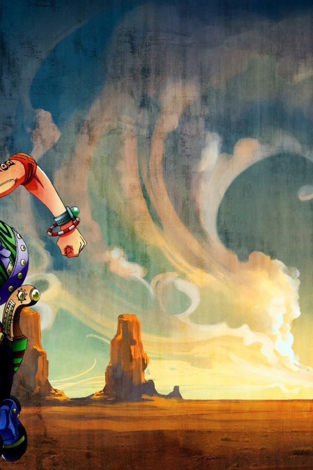 Портгас Д. Эйс бежит по пустыне, аниме