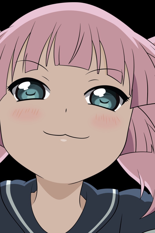 Довольная девушка из аниме Юру юри