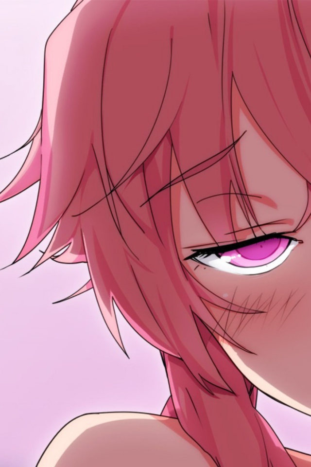 Красноволосая девушка аниме Яндере