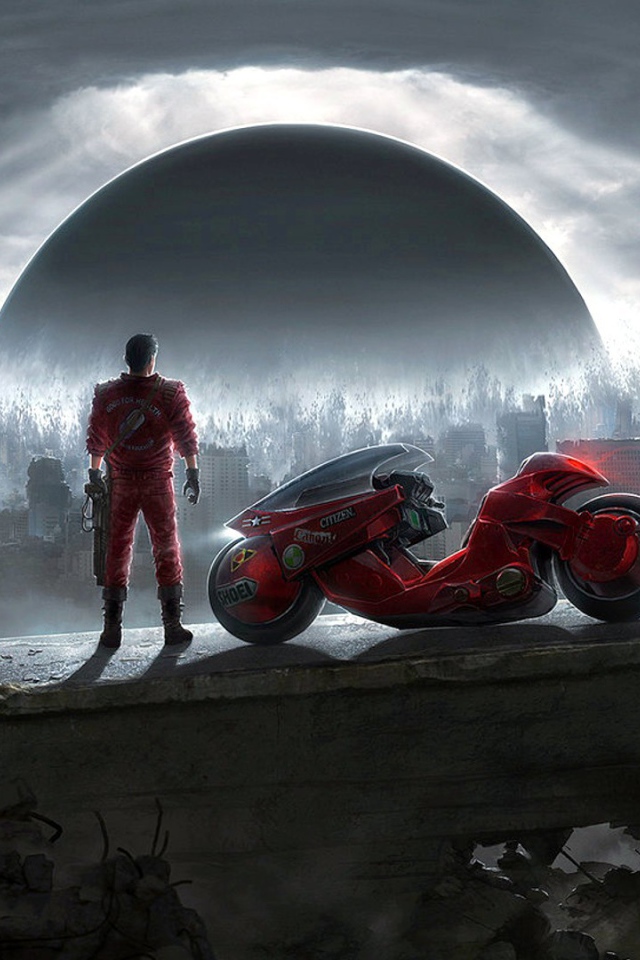 Руины старого города в аниме Акира