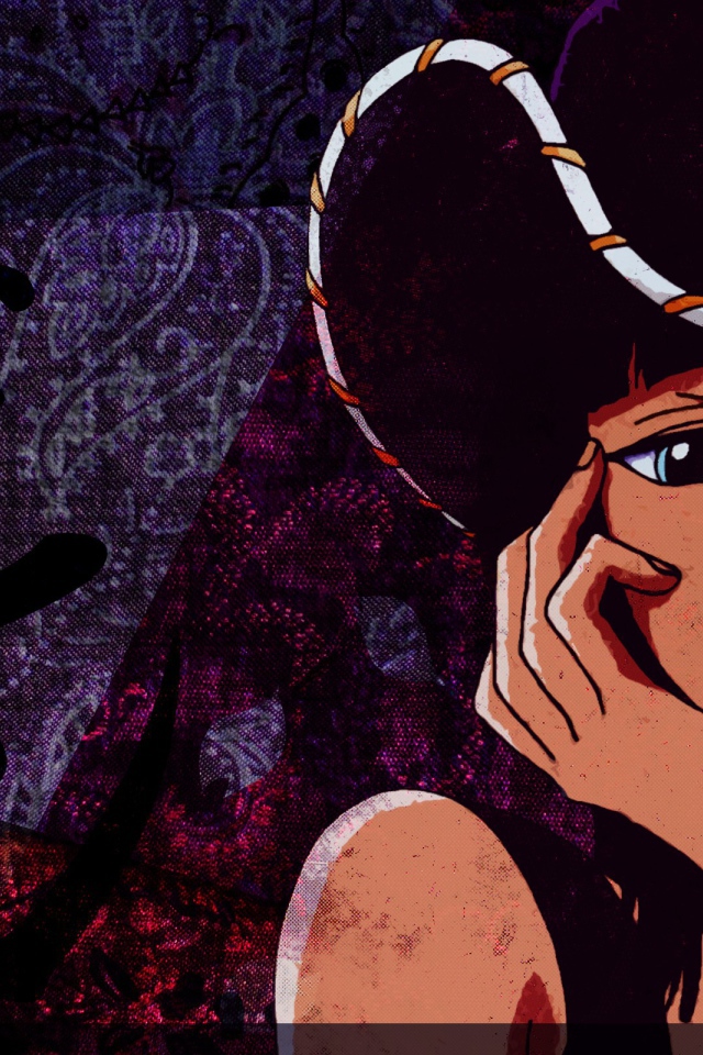 Грустная Нико Робин в шляпе, аниме Большой куш