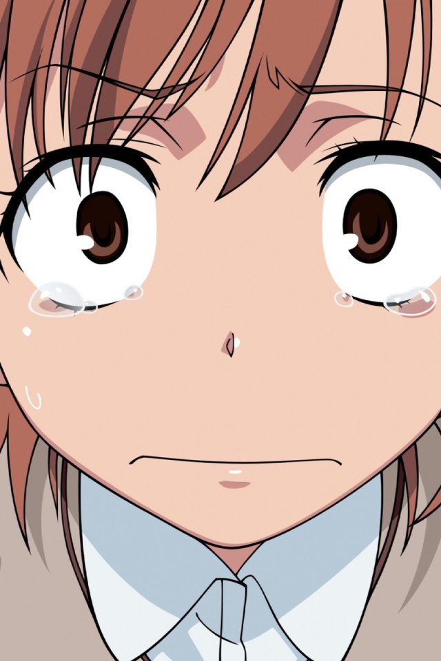 Грустная девушка из аниме Некий научный Рейлган