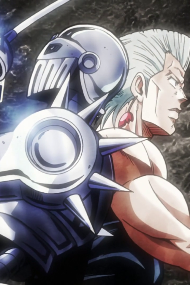 Серебряный рыцарь и Жан Пьер из аниме Приключения Джоджо