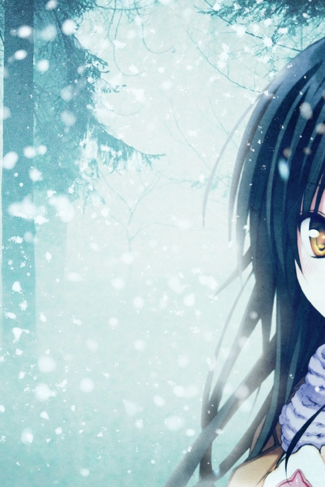 Снегопад в аниме Любовь и прочие неприятности