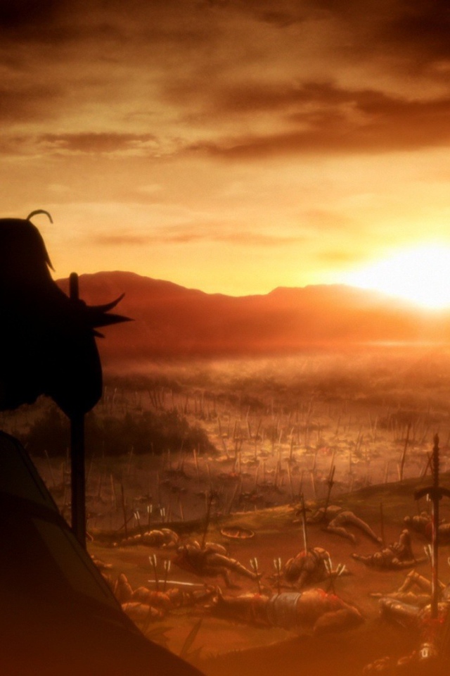 Закат после боя в аниме Fate-Zero