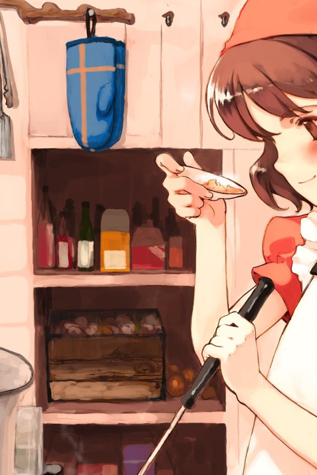 Повар на кухне в аниме Quartett!