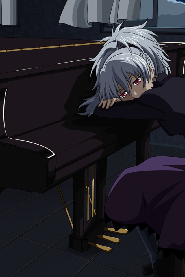 Девушка у рояля в аниме Темнее черного