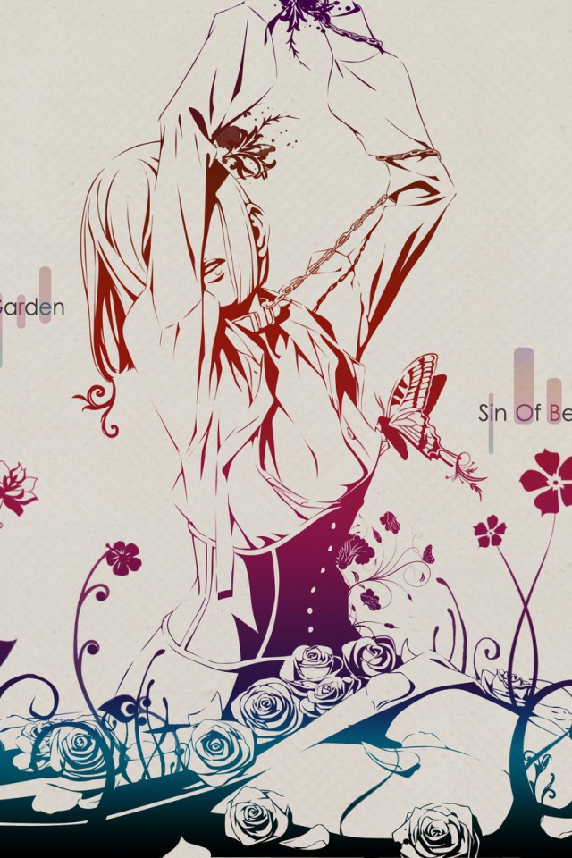 Девушка из аниме Красный сад