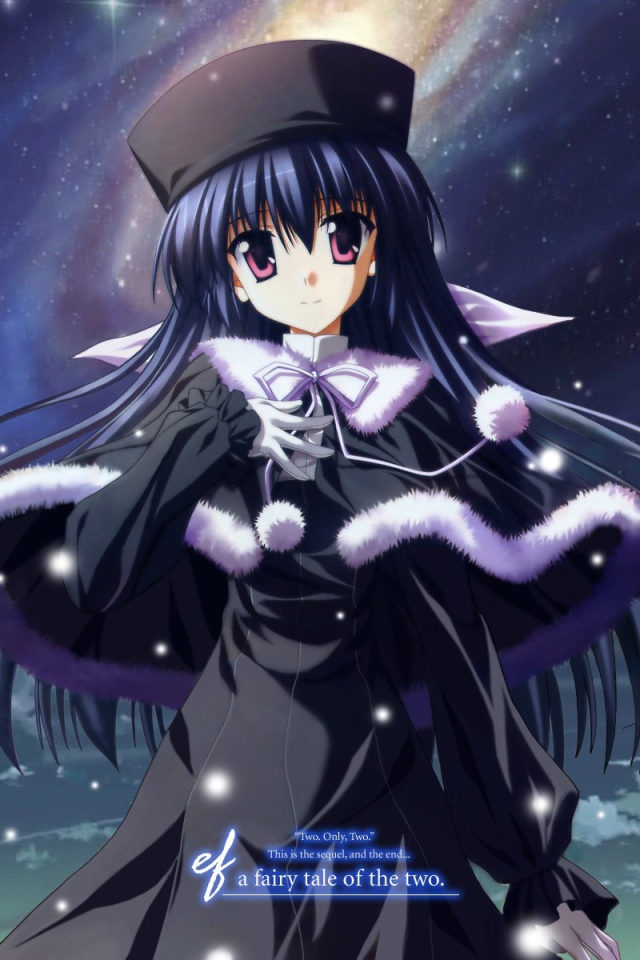 Девушка в черной одежде в аниме Эф - история воспоминаний