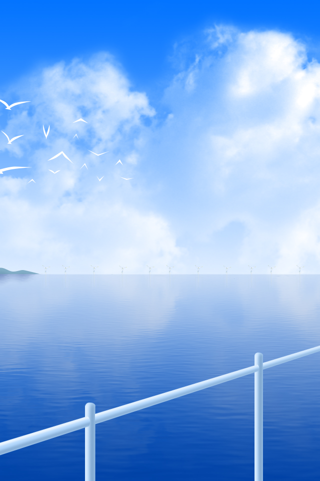 Девушка на берегу моря в аниме Ария